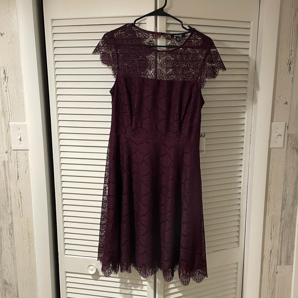 KENSIE DRESSES Mira Lace Dress, Size 10, Purple